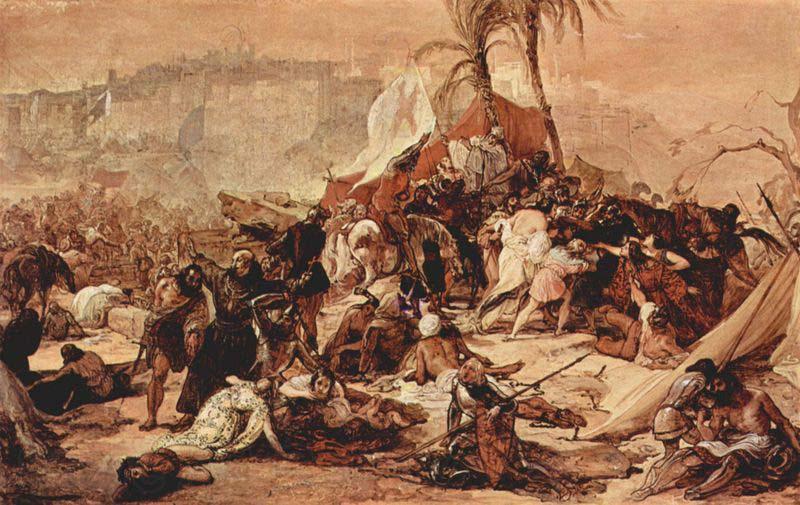Francesco Hayez The Seventh Crusade against Jerusalem France oil painting art